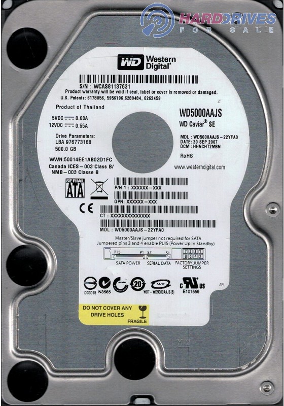 WD5000AAJS-22YFA0