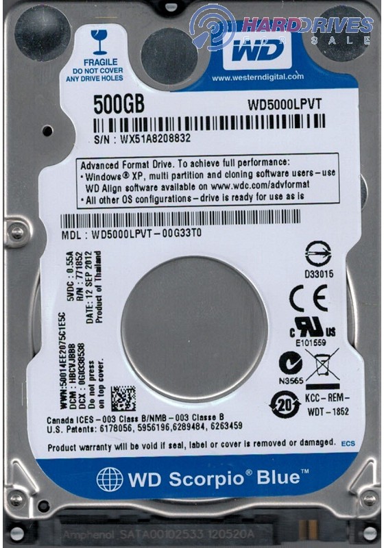 WD5000LPVT-00G33T0