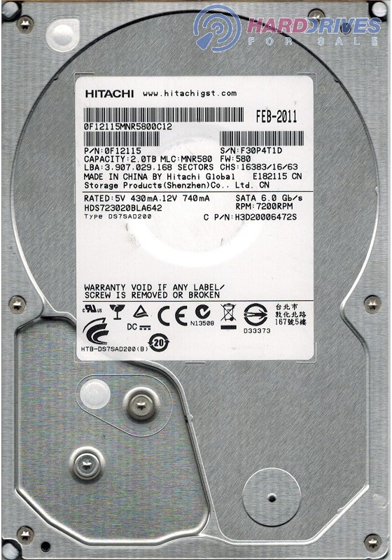 HDS723020BLA642 MNR580 0F12115