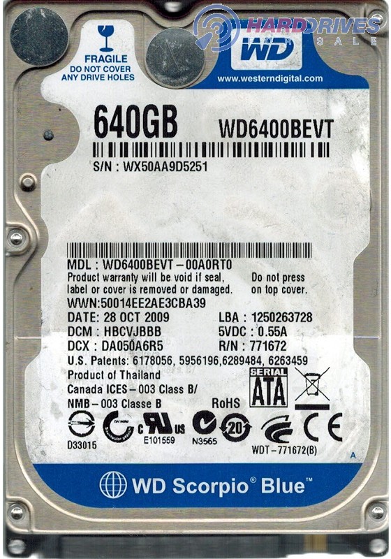 WD6400BEVT-00A0RT0