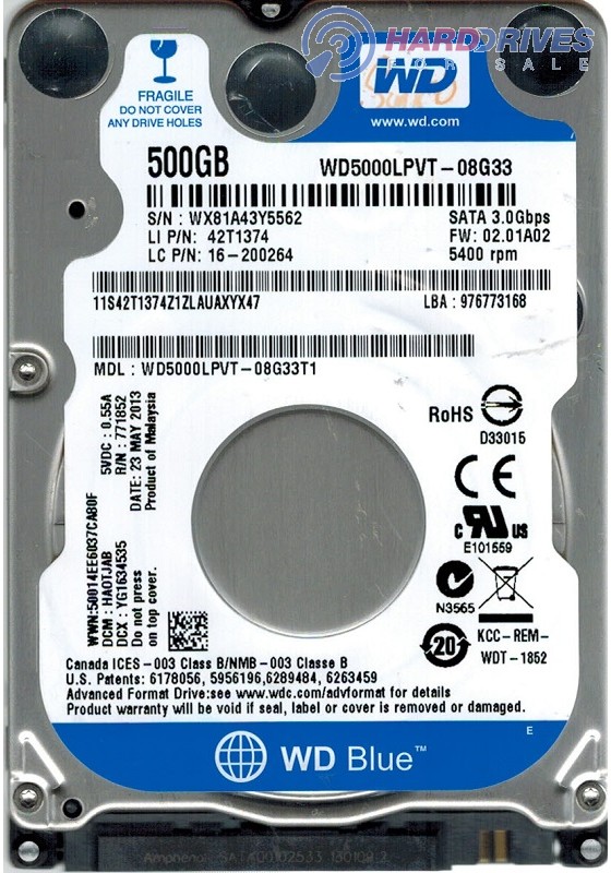 WD5000LPVT-08G33T1
