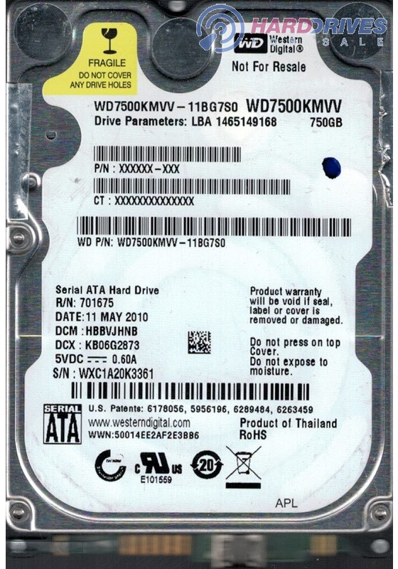 WD7500KMVV-11BG7S0