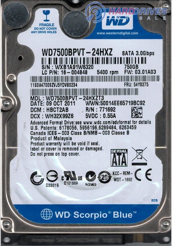 WD7500BPVT-24HXZT3