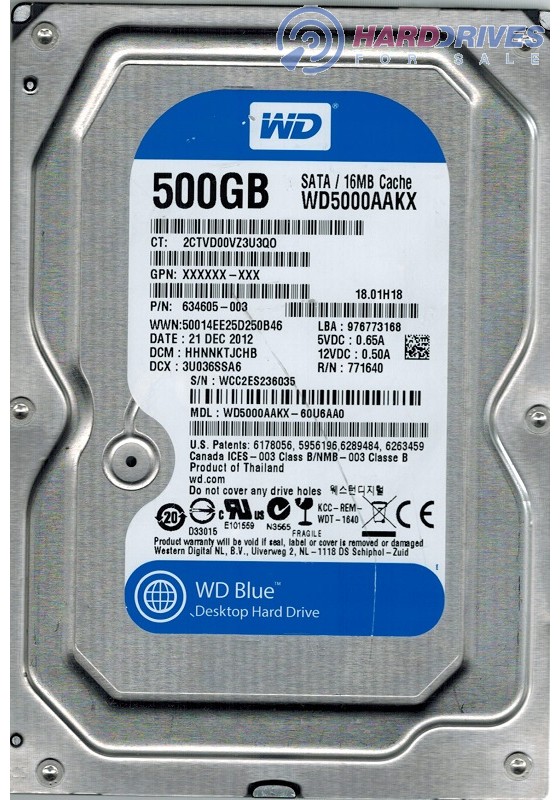 WD5000AAKX-60U6AA0