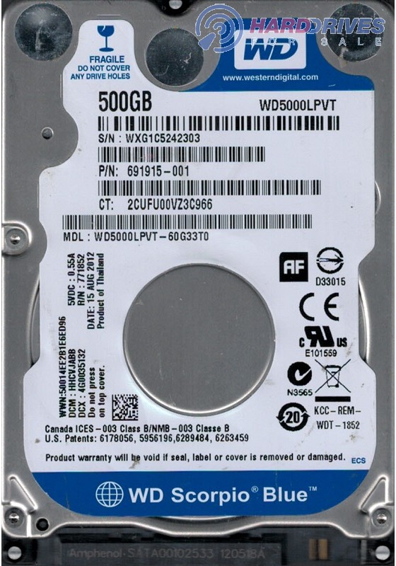 WD5000LPVT-60G33T0