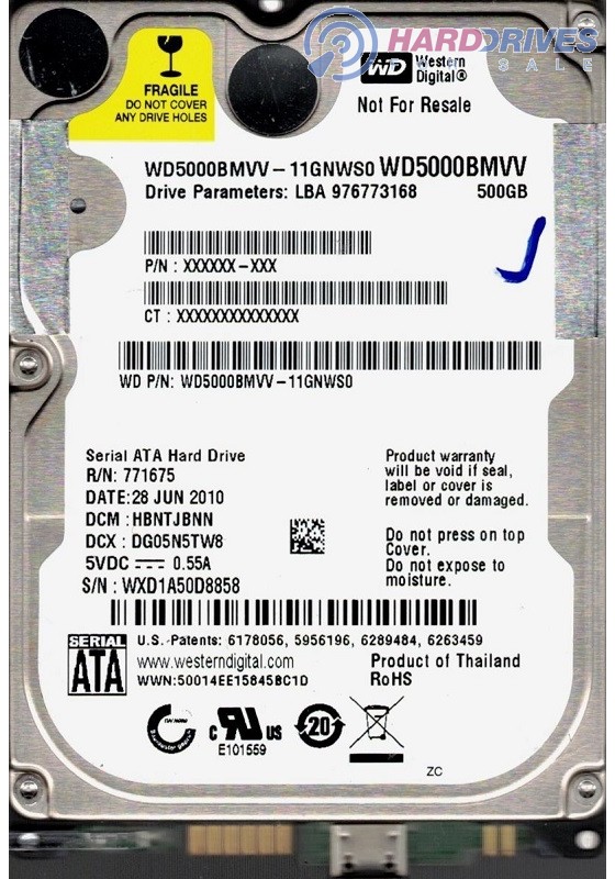 WD5000BMVV-11GNWS0