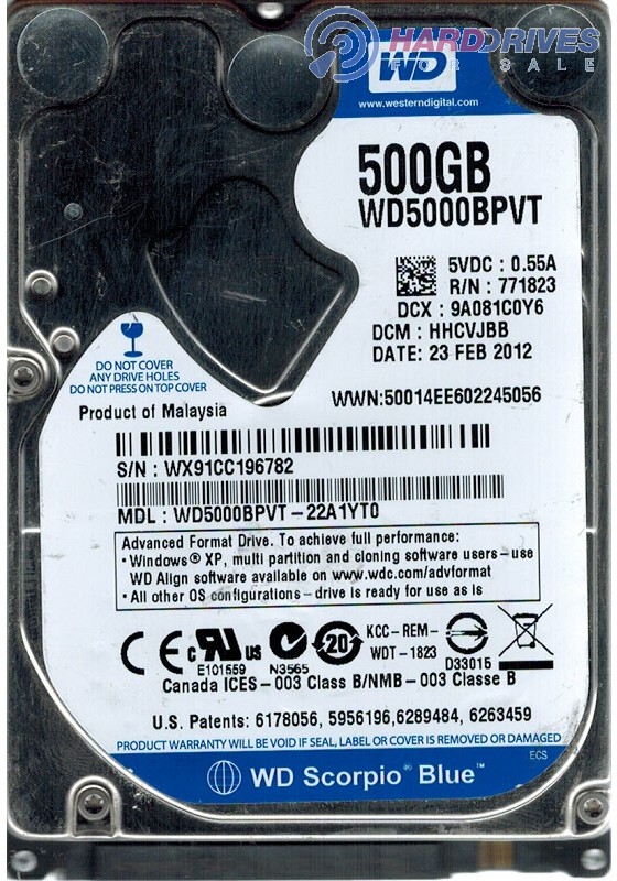 WD5000BPVT-22A1YT0