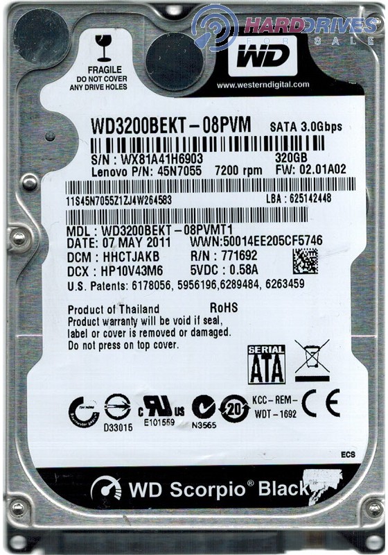 WD3200BEKT-08PVMT1