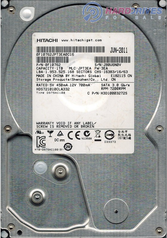 HDS721010CLA332 JPT3EA 0F10762