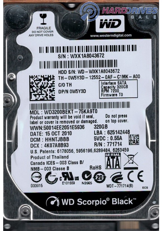 WD3200BEKT-75KA9T0