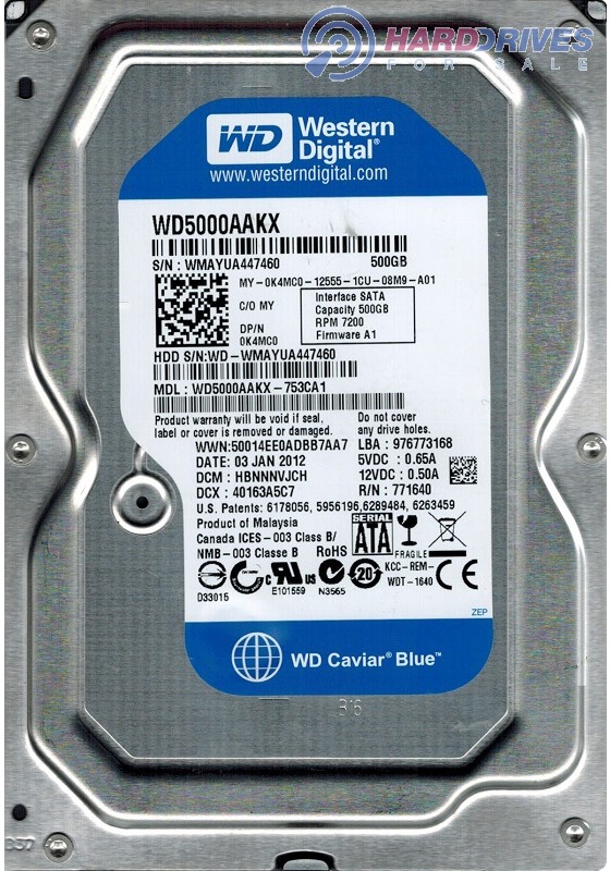 WD5000AAKX-753CA1