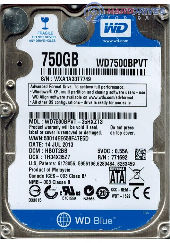 WD7500BPVT-08HXZT3