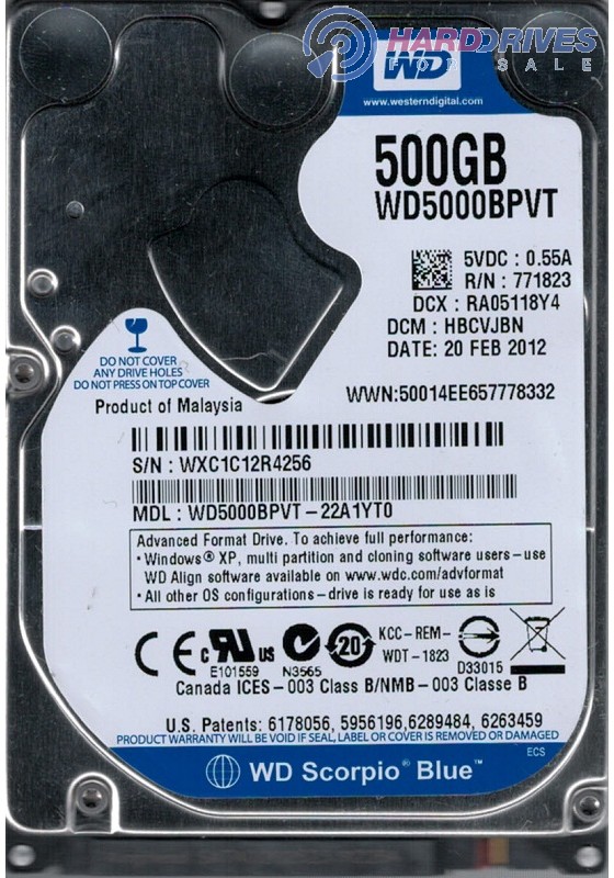 WD5000BPVT-22A1YT0