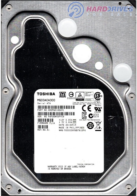MG03ACA300 Toshiba 3TB P/N: HDEPQ04GEA51 F/W: FL1A