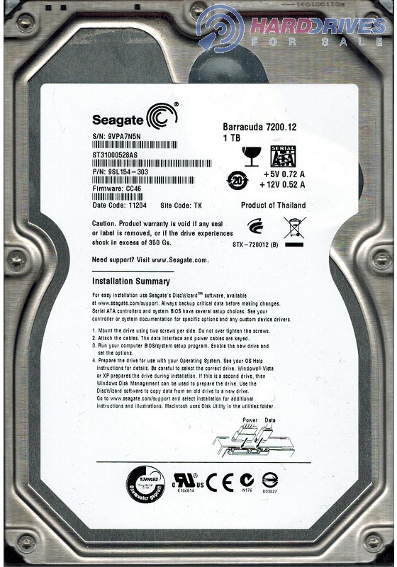 ST31000528AS  9SL154-303 CC46 TK