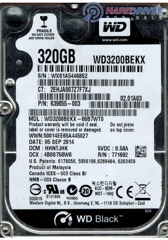 WD3200BEKX-66B7WT0