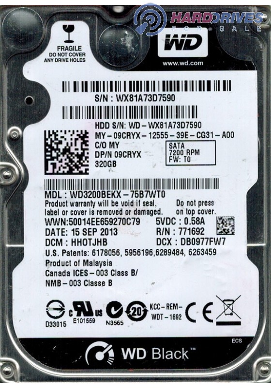 WD3200BEKX-75B7WT0