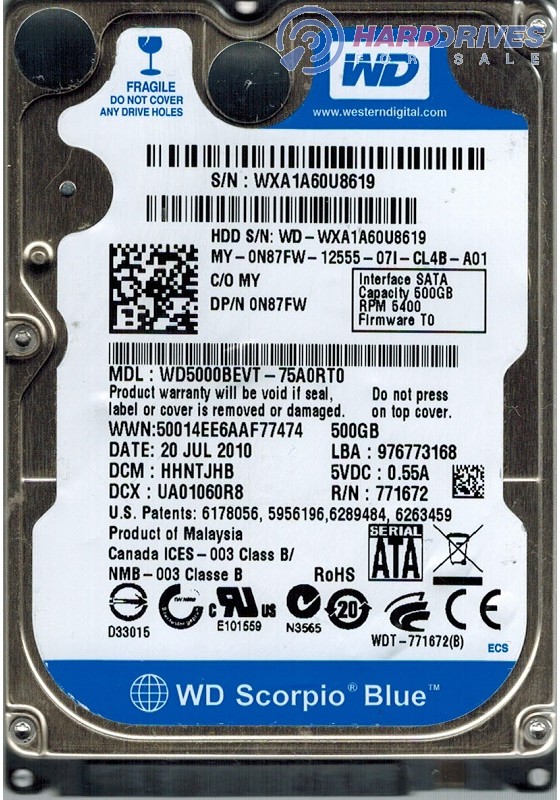 WD5000BEVT-75A0RT0