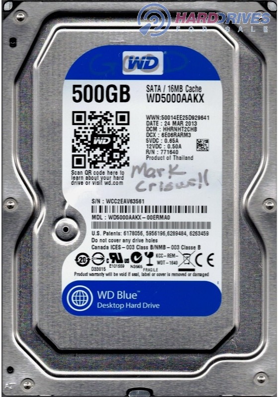 WD5000AAKX-00ERMA0