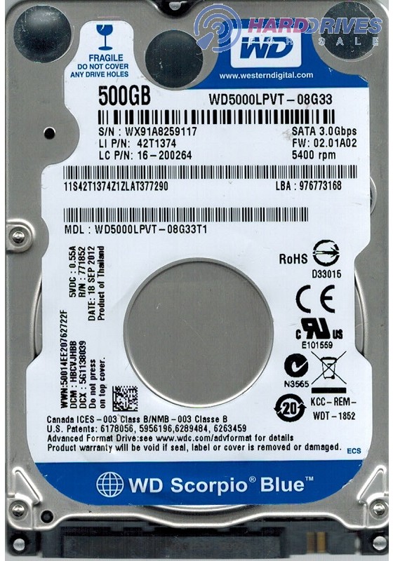 WD5000LPVT-08G33T1
