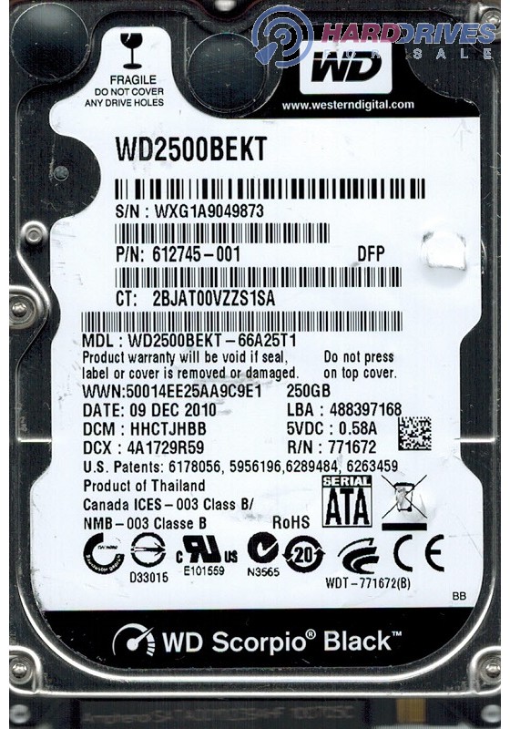 WD2500BEKT-66A25T1