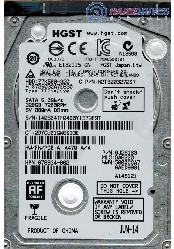 HTS725032A7E630 0J26163 DA6220