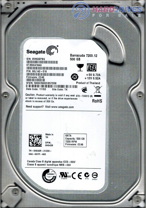 ST3500418AS CC46 9SL142-516 TK