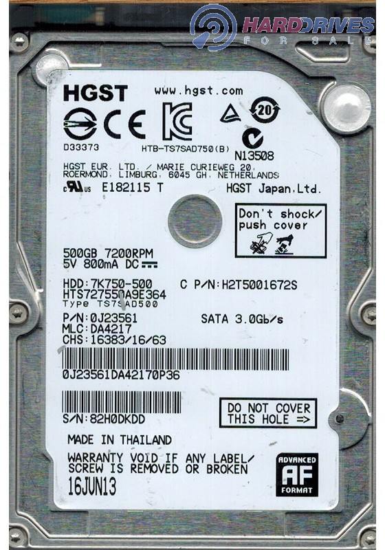 HTS727550A9E364 0J23561 DA4217