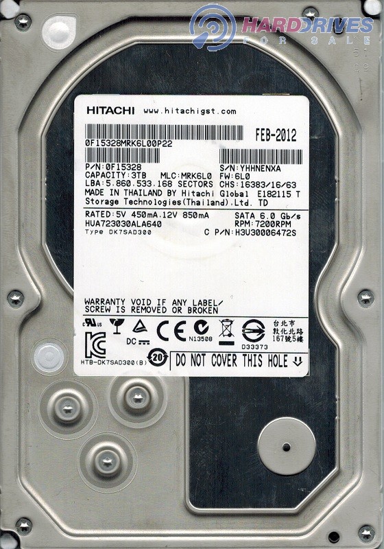 HUA723030ALA640 0F15328 MRK6L0