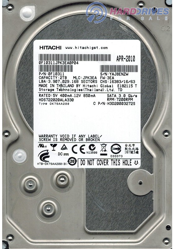 HDS722020ALA330 0F10311 JPK3EA