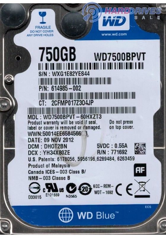  WD7500BPVT-60HXZT3