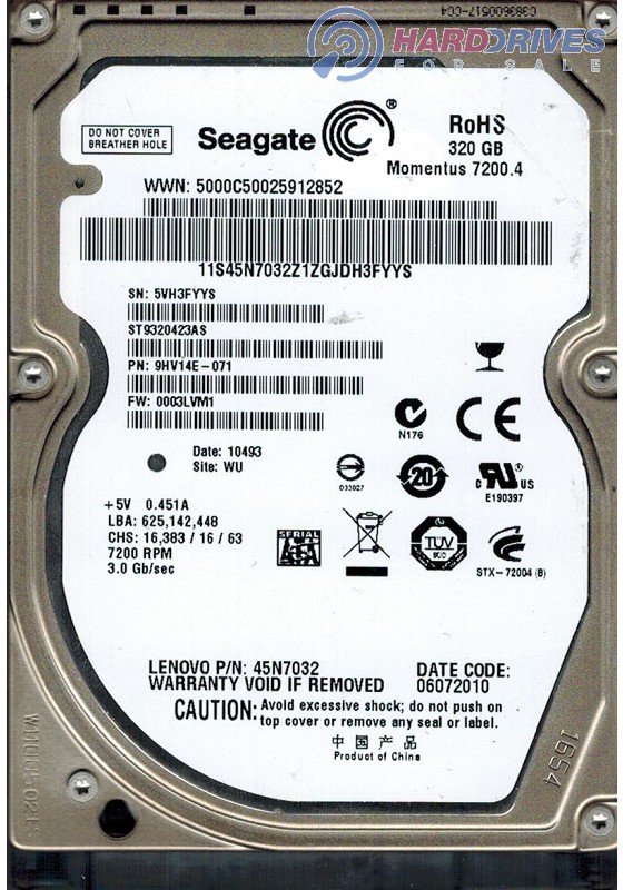ST9320423AS 9HV14E-071 0003LVM1 WU