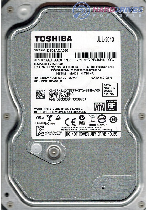 DT01ACA050 AAD AA00/7D0