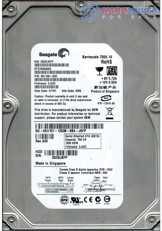 ST3750640AS 9BJ148-033 3.ADE AMK