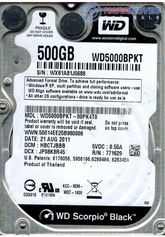 WD5000BPKT-00PK4T0