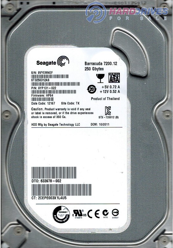 ST3250312AS 9YP131-022 HP64 TK