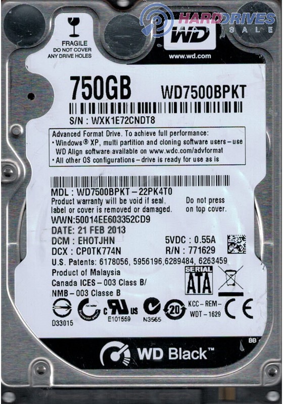 WD7500BPKT-22PK4T0