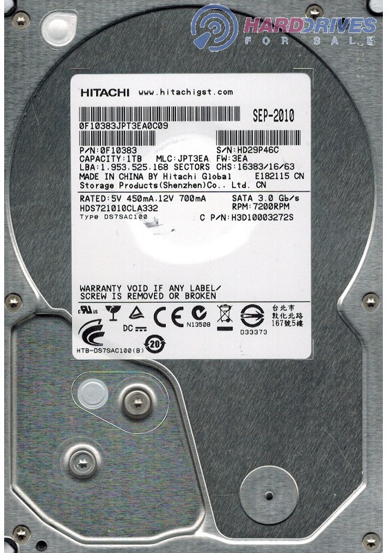 HDS721010CLA332 0F10383 JPT3EA