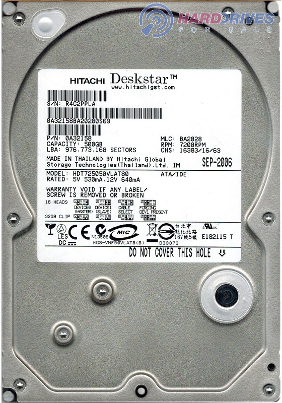 HDT725050VLAT80 0A32158 BA2028