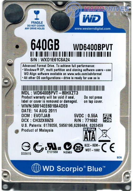 WD6400BPVT-80HXZT3