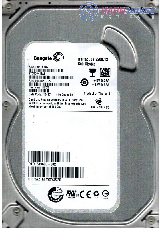 ST3500418AS 9SL142-022 HP35 TK