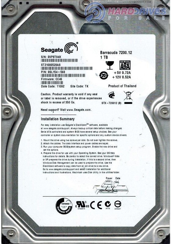 ST31000528AS 9SL154-568 CC46 TK