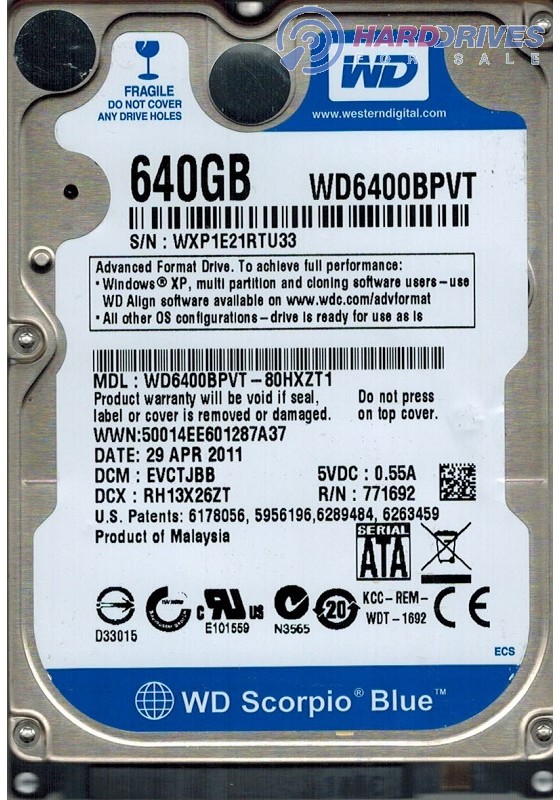 WD6400BPVT-80HXZT1