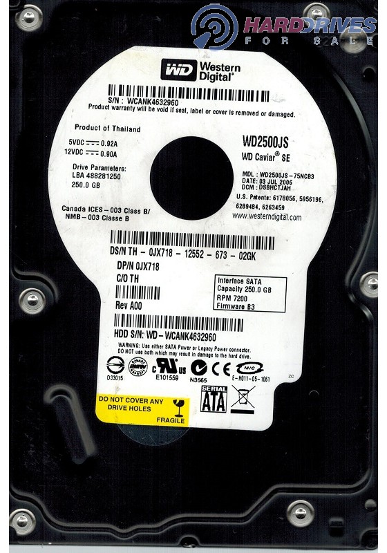 WD2500JS-75NCB3
