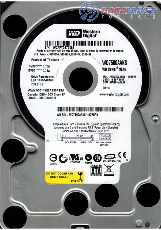 WD7500AAKS-00RBA0