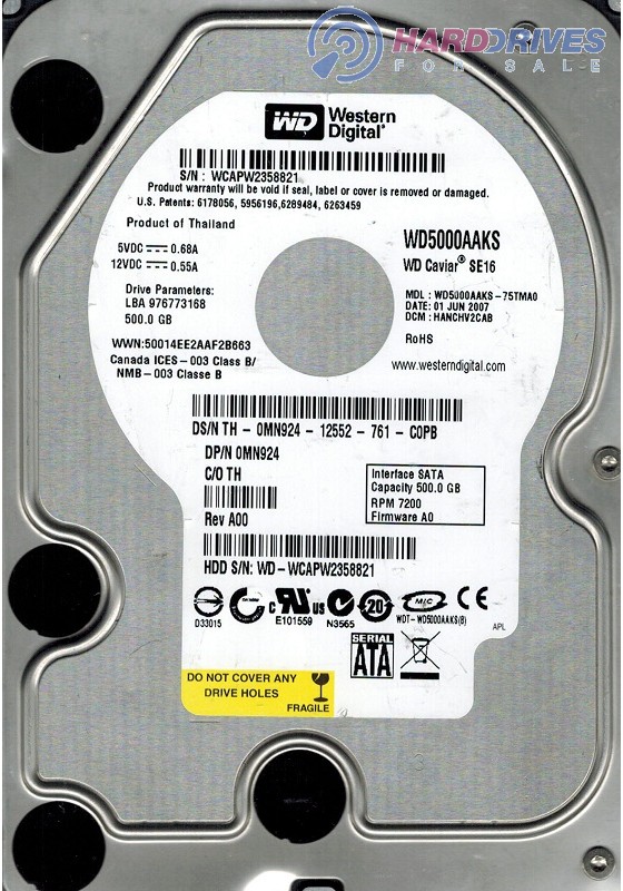 WD5000AAKS-75TMA0