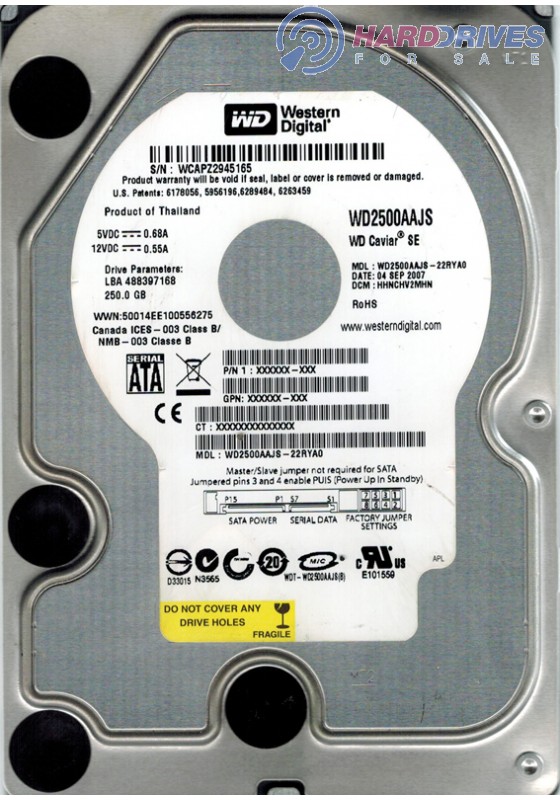 WD2500AAJS-22RYA0