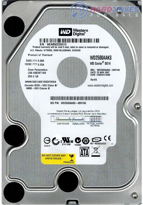 WD2500AAKS-00VYA0