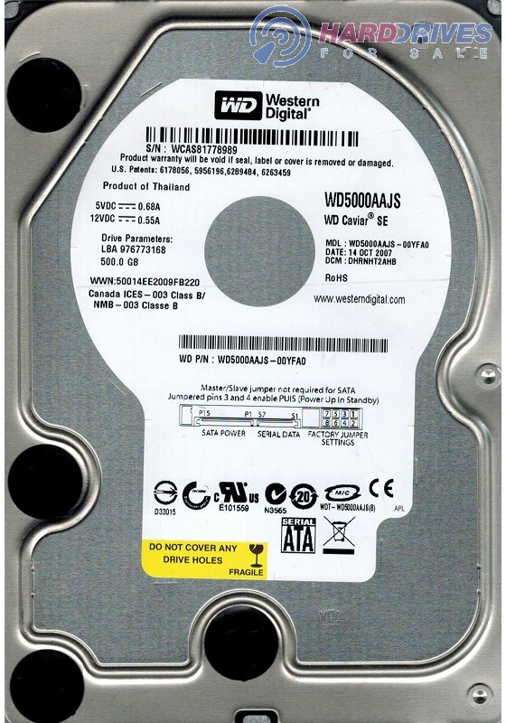 WD5000AAJS-00YFA0