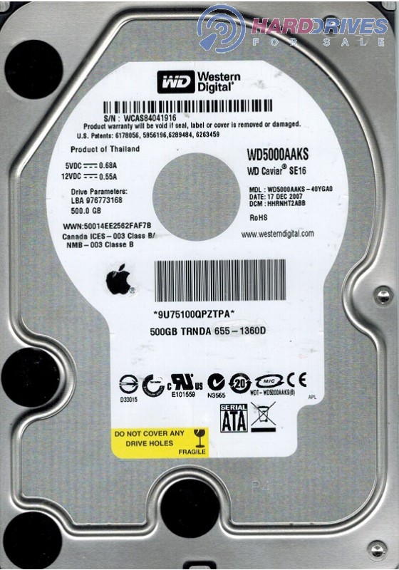WD5000AAKS-40YGA0